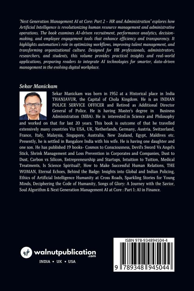 Next Generation Management AI at Core - Part 2: HR and Administration - Back Cover