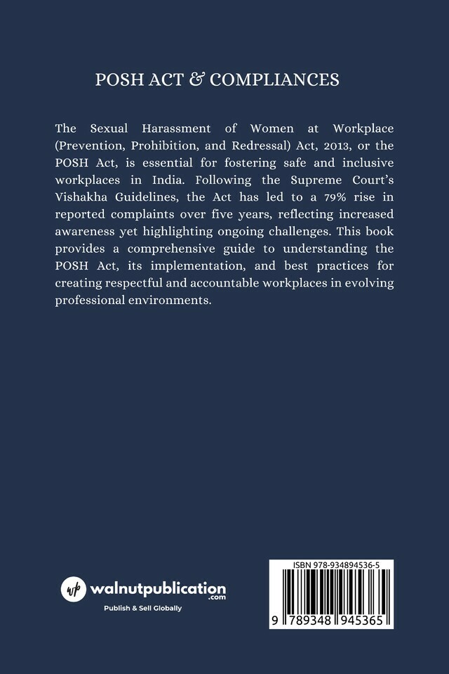 POSH Act and Compliances - Back Cover
