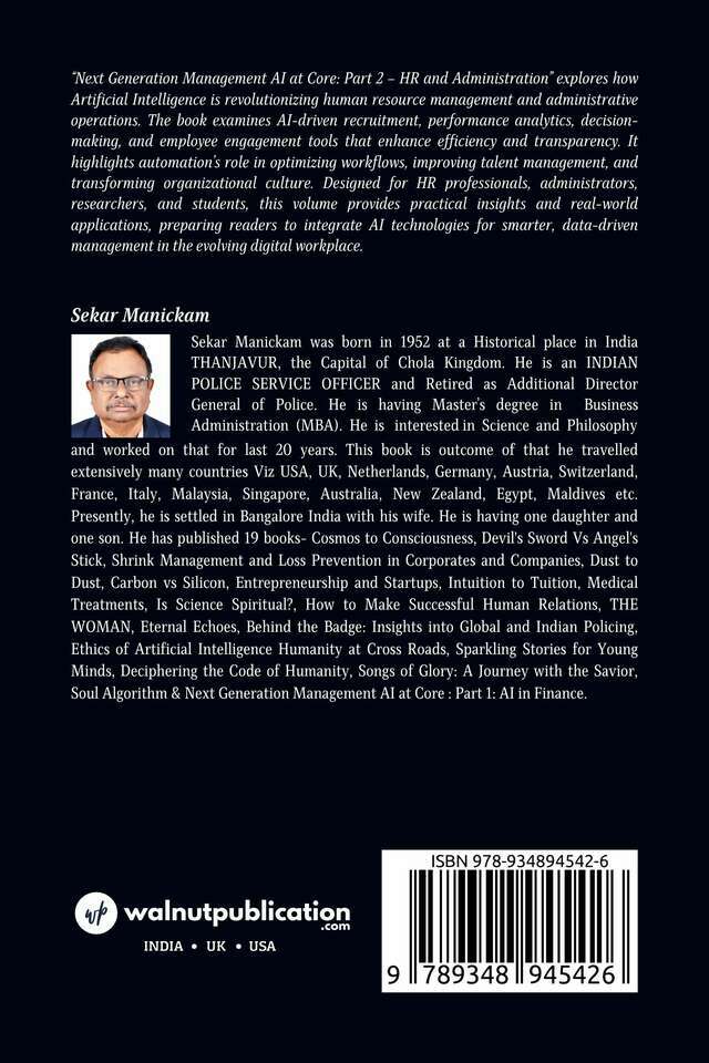 Next Generation Management AI at Core - Part 2: HR and Administration - Back Cover