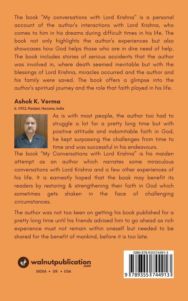 My Conversations with Lord Krishna - Back Cover