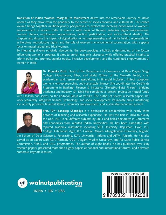 Transition of Indian Women: Marginal to Mainstream - Back Cover