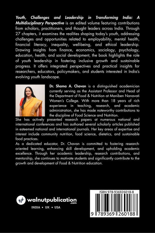 Youth, Challenges and Leadership in Transforming India: A Multidisciplinary Perspective - Back Cover