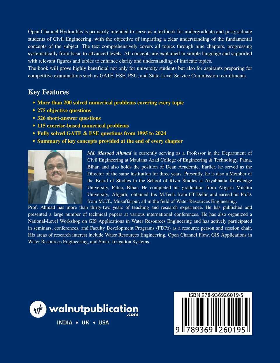 Open Channel Hydraulics - Back Cover