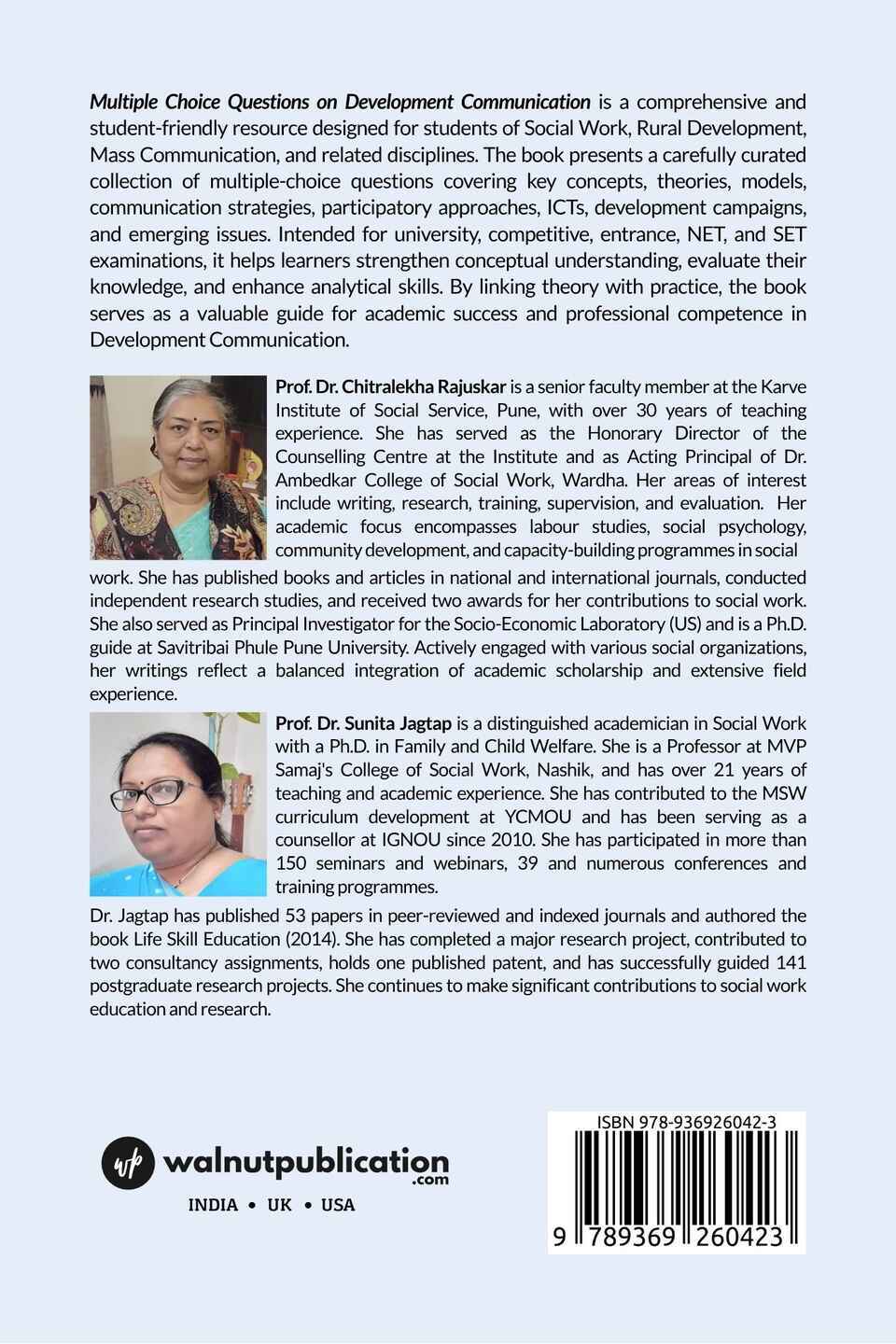 Multiple Choice Questions on Development Communication - Back Cover