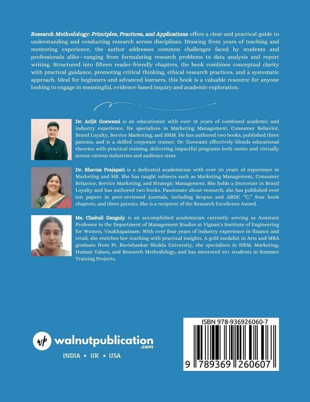 Research Methodology: Principles, Practices, and Applications - Back Cover
