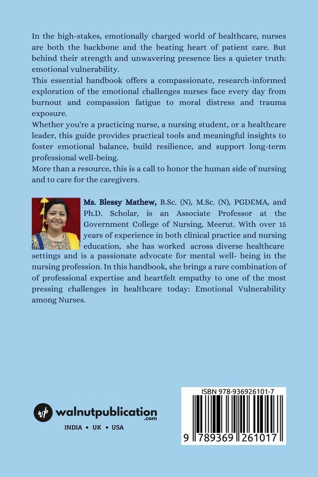 A Handbook for Understanding and Dealing With Emotional Vulnerability Among Nurses - Back Cover