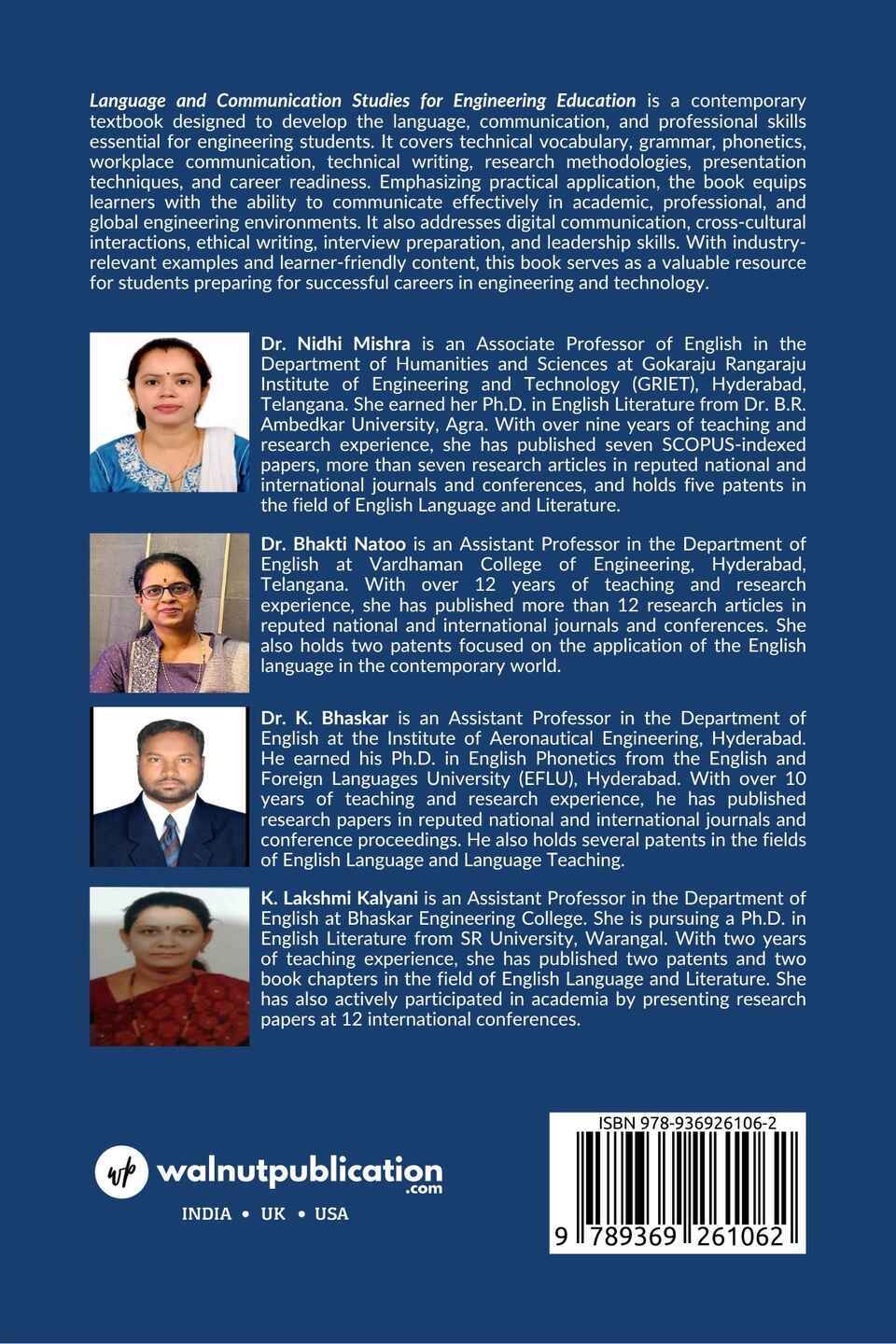 Language and Communication Studies for Engineering Education - Back Cover