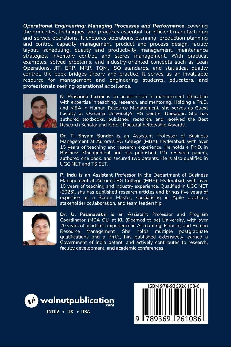 Operational Engineering: Managing Processes and Performance - Back Cover