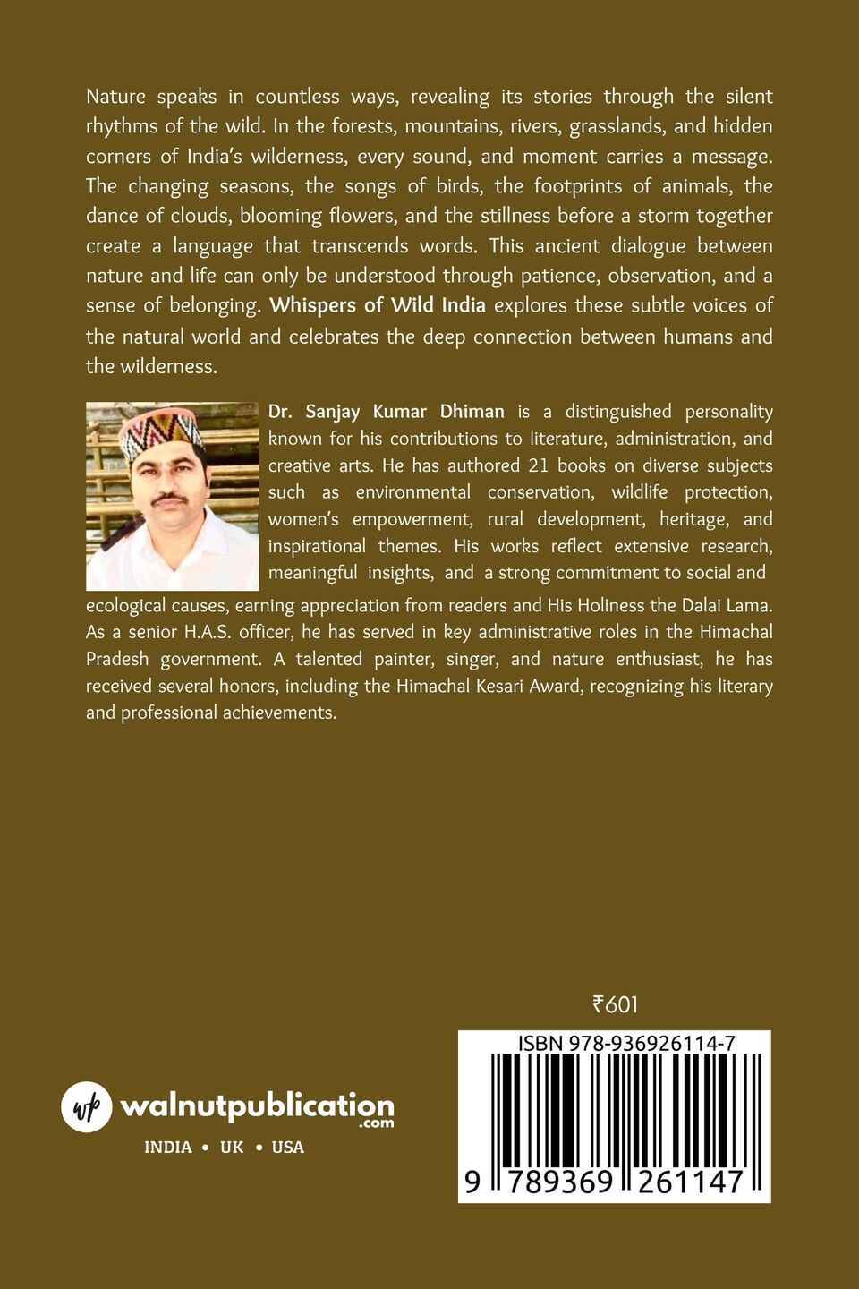 Whispers of Wild India - Back Cover