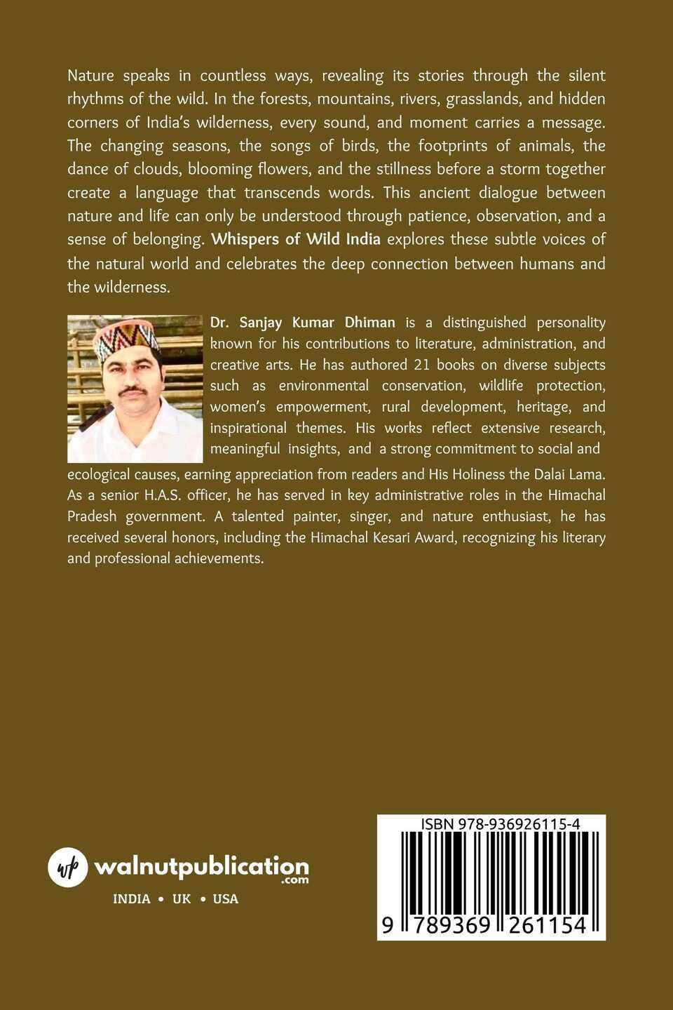 Whispers of Wild India - Back Cover