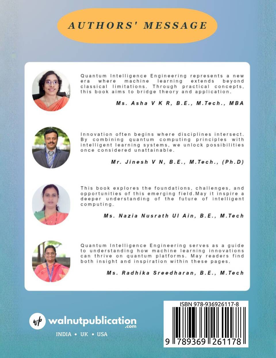 Quantum Intelligence Engineering: Machine Learning Innovations on Quantum Platforms - Back Cover