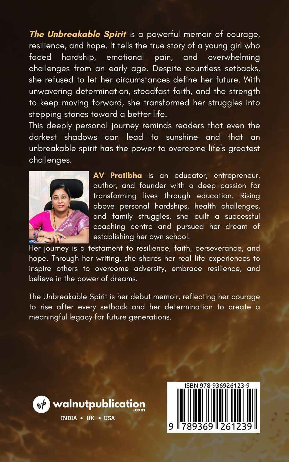 The Unbreakable Spirit - Back Cover
