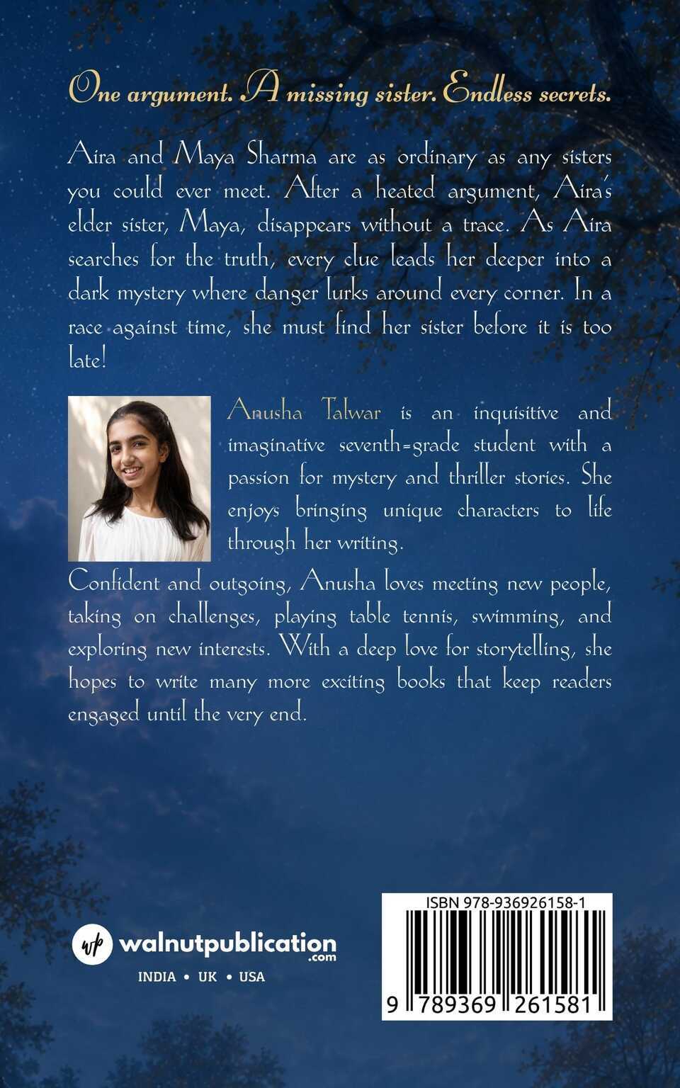 The Night My Sister Disappeared - Back Cover