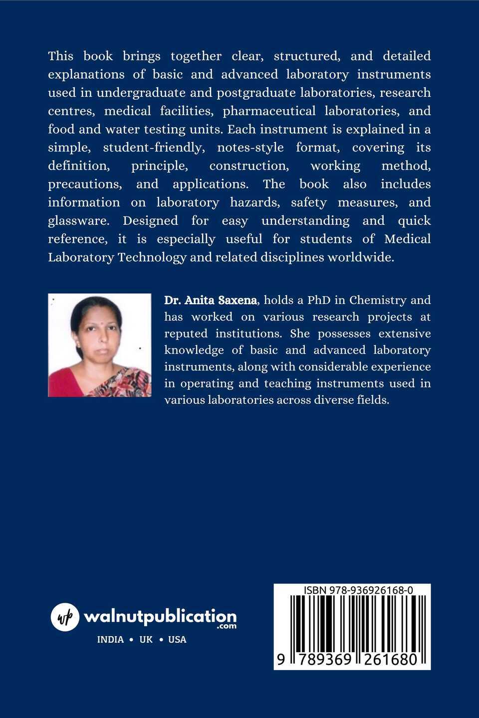 Laboratory Instrumentation - A Detailed Description - Back Cover