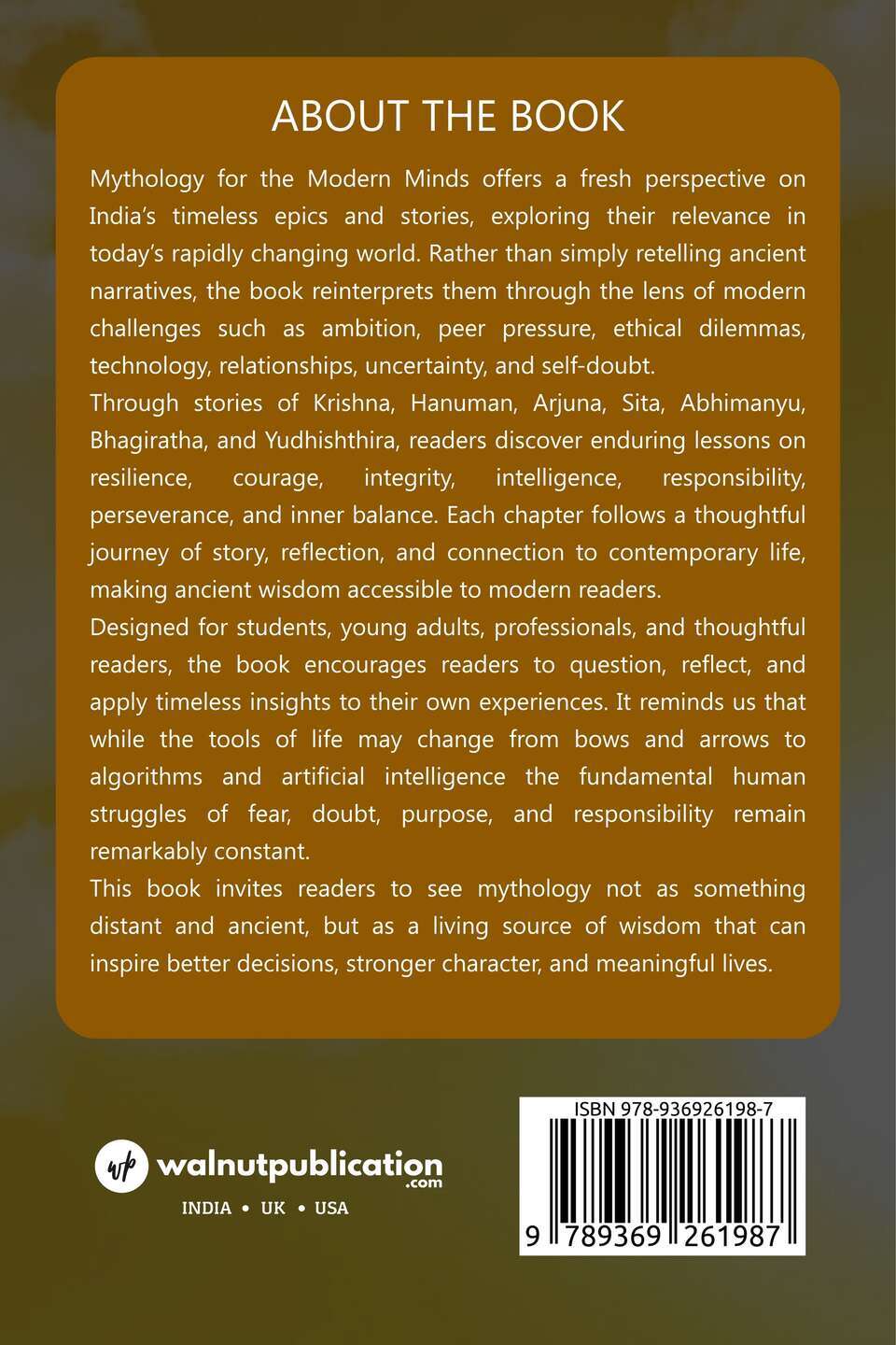 Mythology For the Modern Minds - Back Cover
