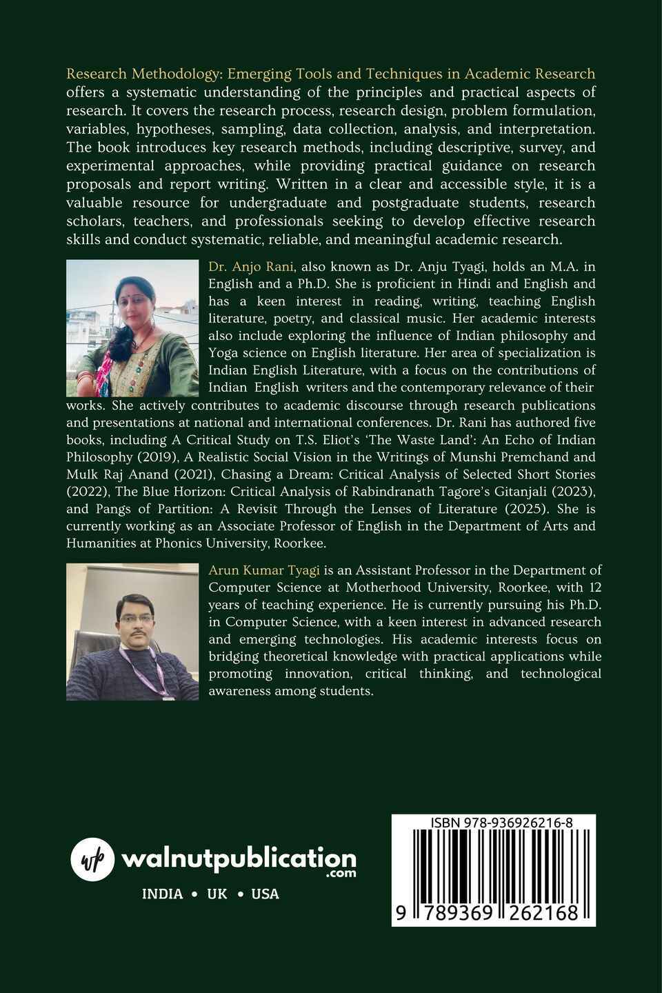 Research Methodology: Emerging Tools and Techniques in Academic Research - Back Cover