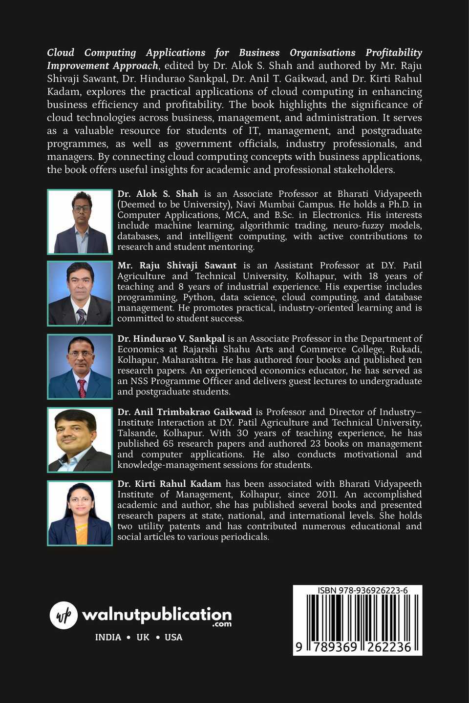 Cloud Computing Applications for Business Organisations Profitability Improvement Approach - Back Cover