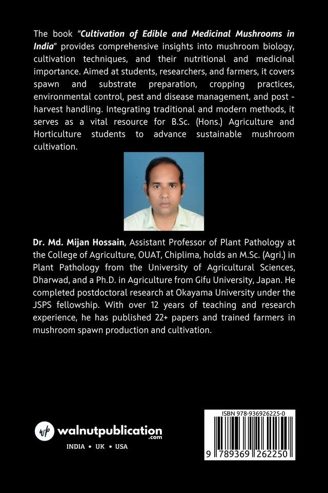 Cultivation of Edible and Medicinal Mushrooms in India - Back Cover