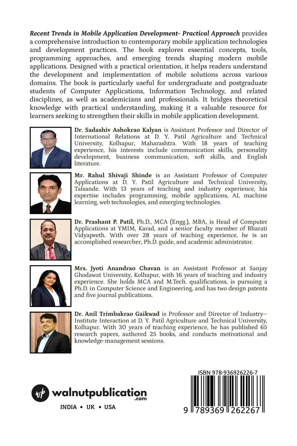 Recent Trends in Mobile Application Development- Practical Approach - Back Cover