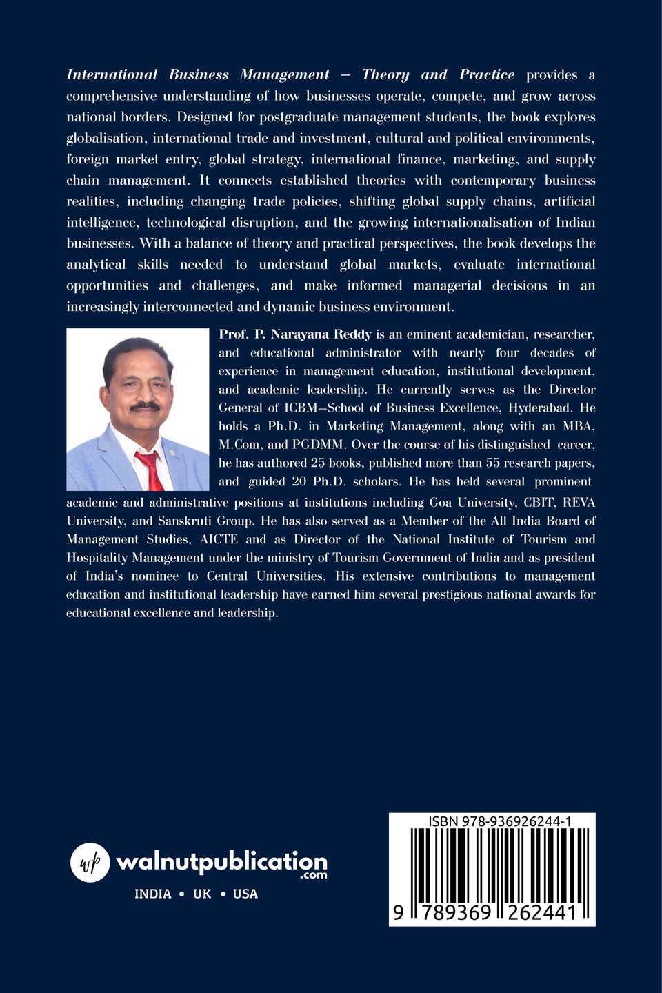 International Business Management – Theory and Practice - Back Cover