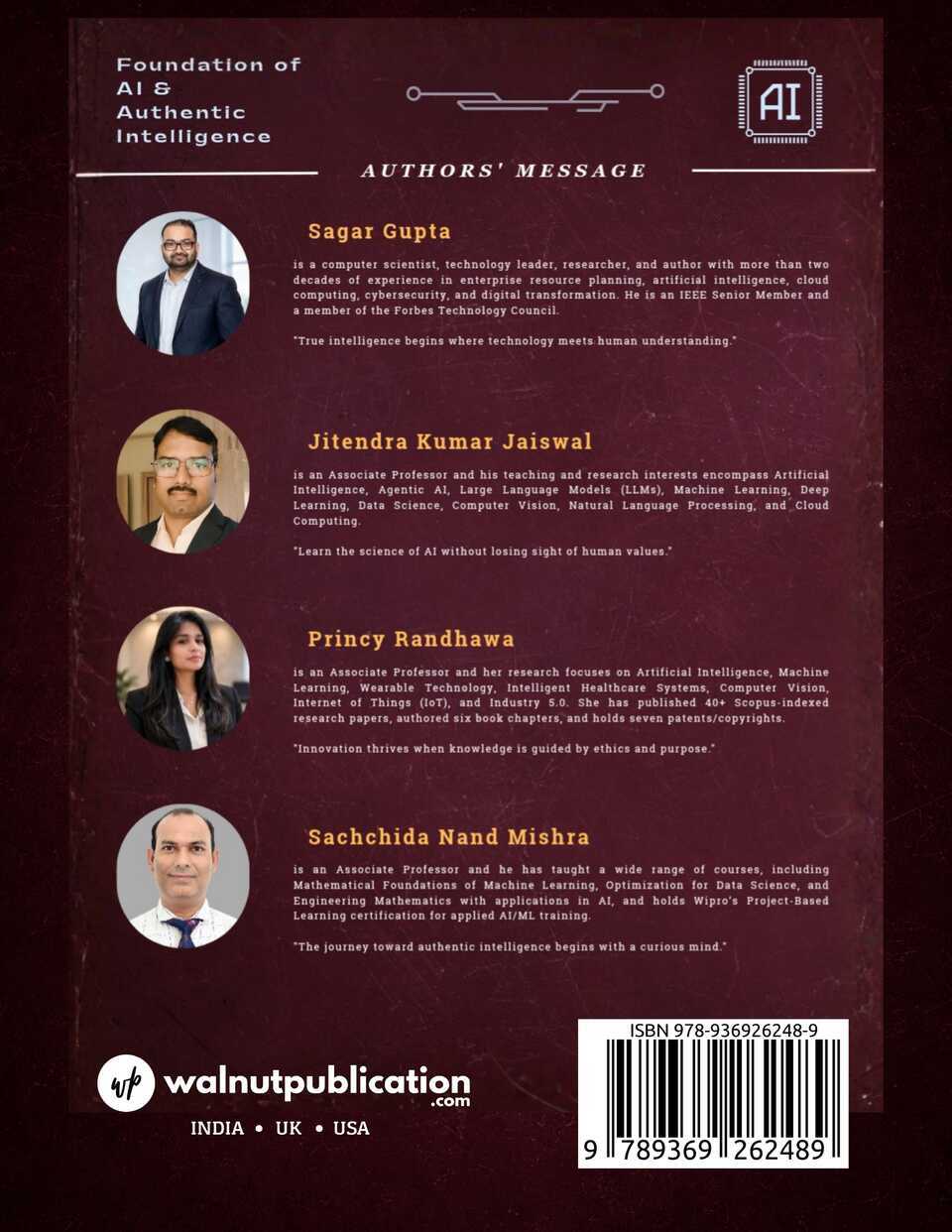 Foundations of AI & Authentic Intelligence: Understanding Artificial Intelligence, Human Wisdom, and the Future of Intelligent Systems - Back Cover
