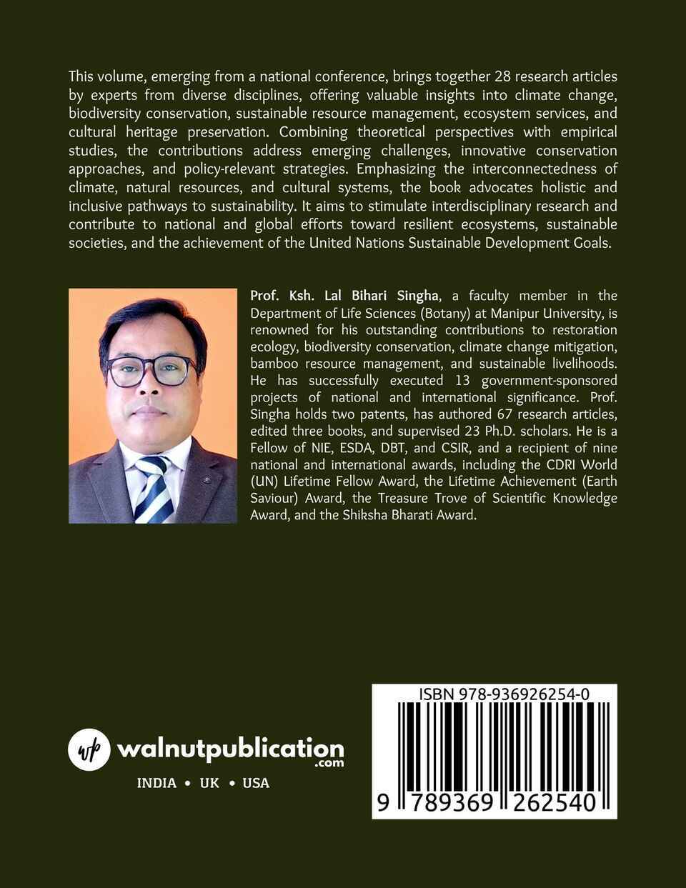 Implications of Climate Change and Conservation of Natural Resources - Back Cover