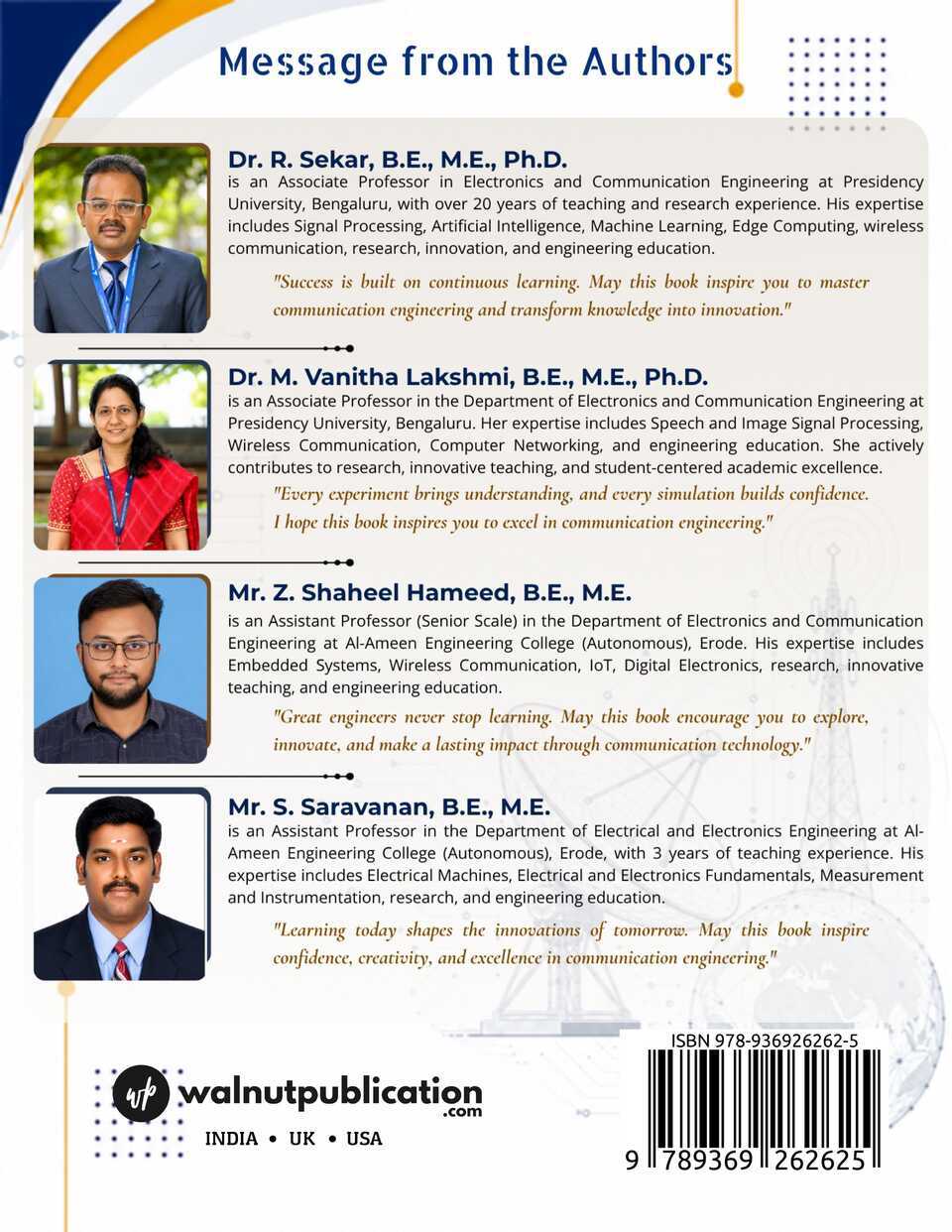 Applied Communication Engineering: Bridging Theory and Practice Through Hands-on Experiments and Python-based Simulations - Back Cover