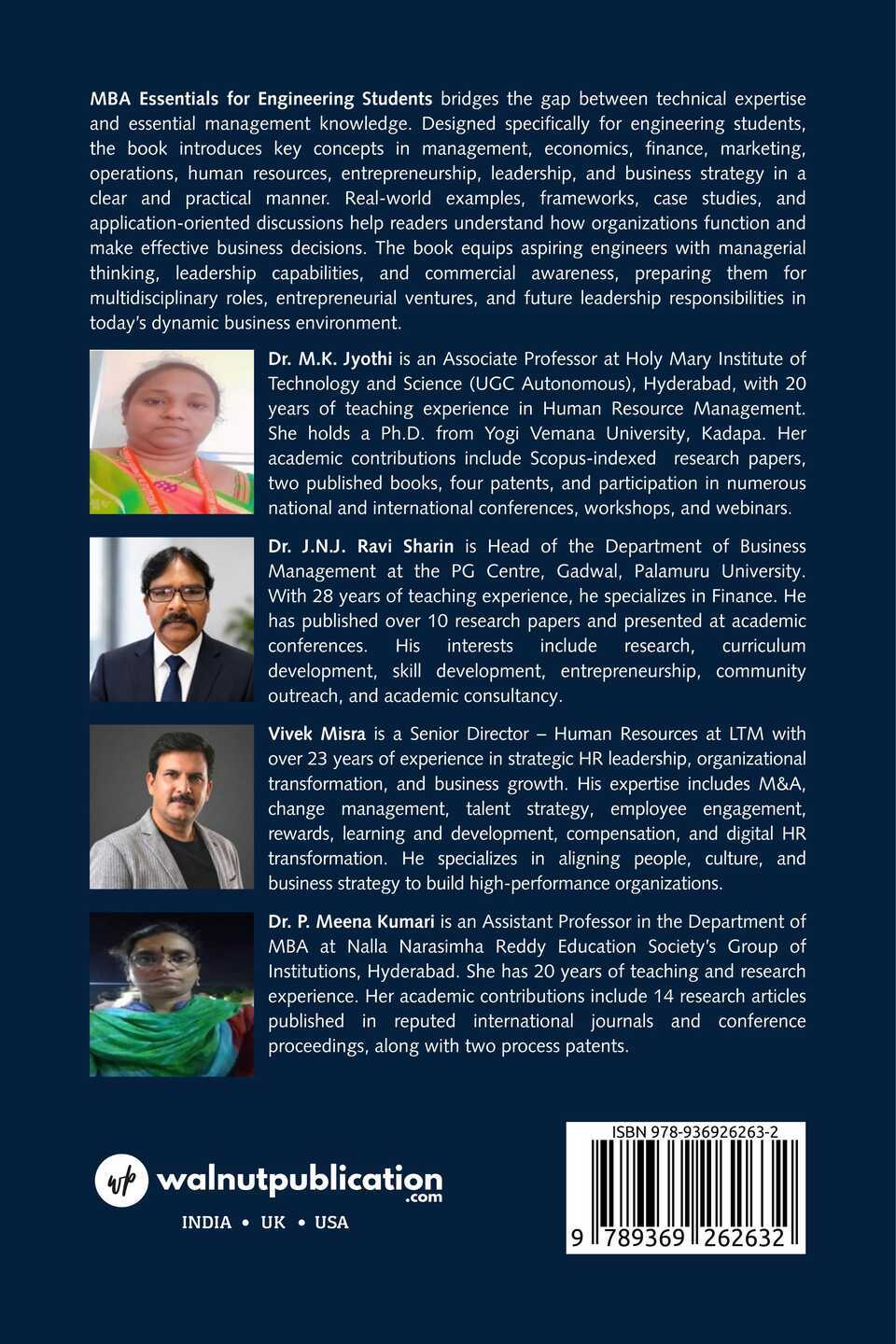 MBA Essentials for Engineering Students - Back Cover