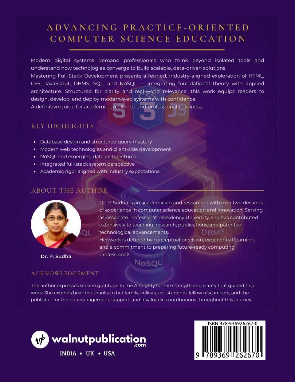 Mastering Full-Stack Development: A Practical, Hands-On Guide to Databases and Web Technologies - Back Cover