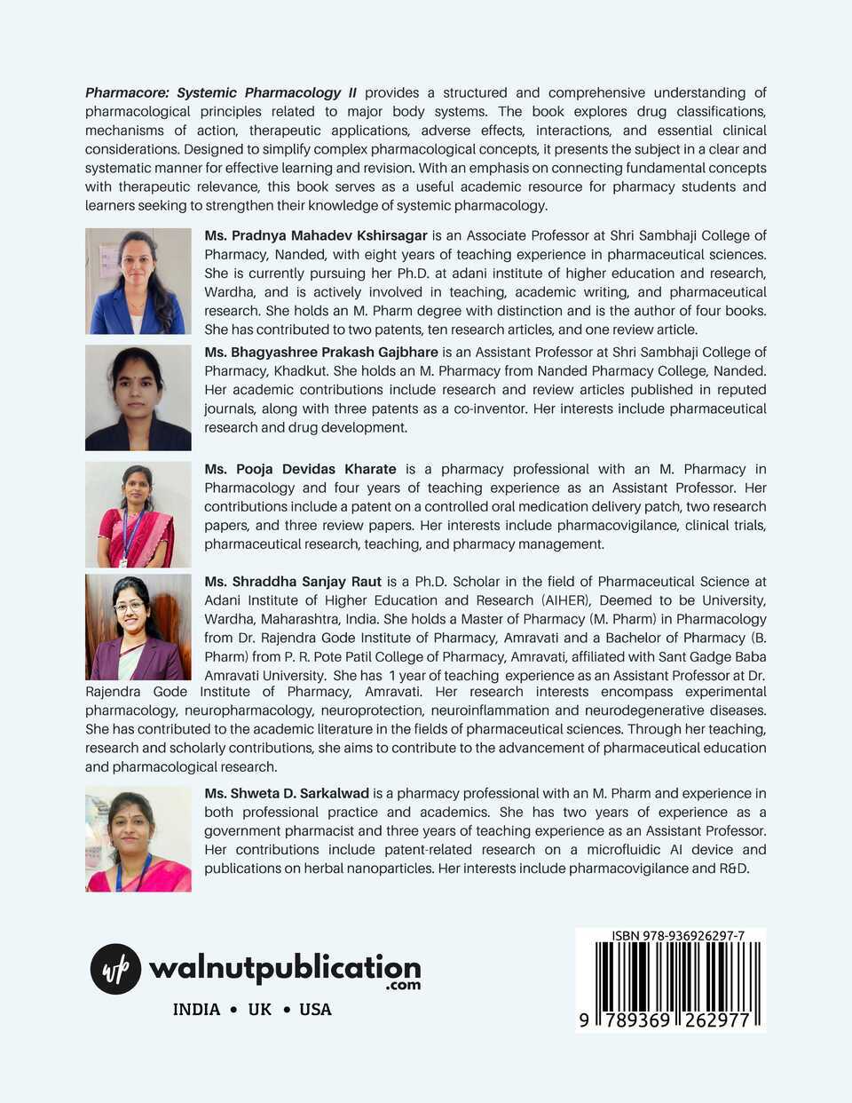 Pharmacore: Systemic Pharmacology II - Back Cover