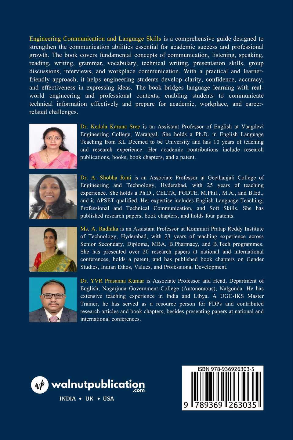Engineering Communication and Language Skills - Back Cover