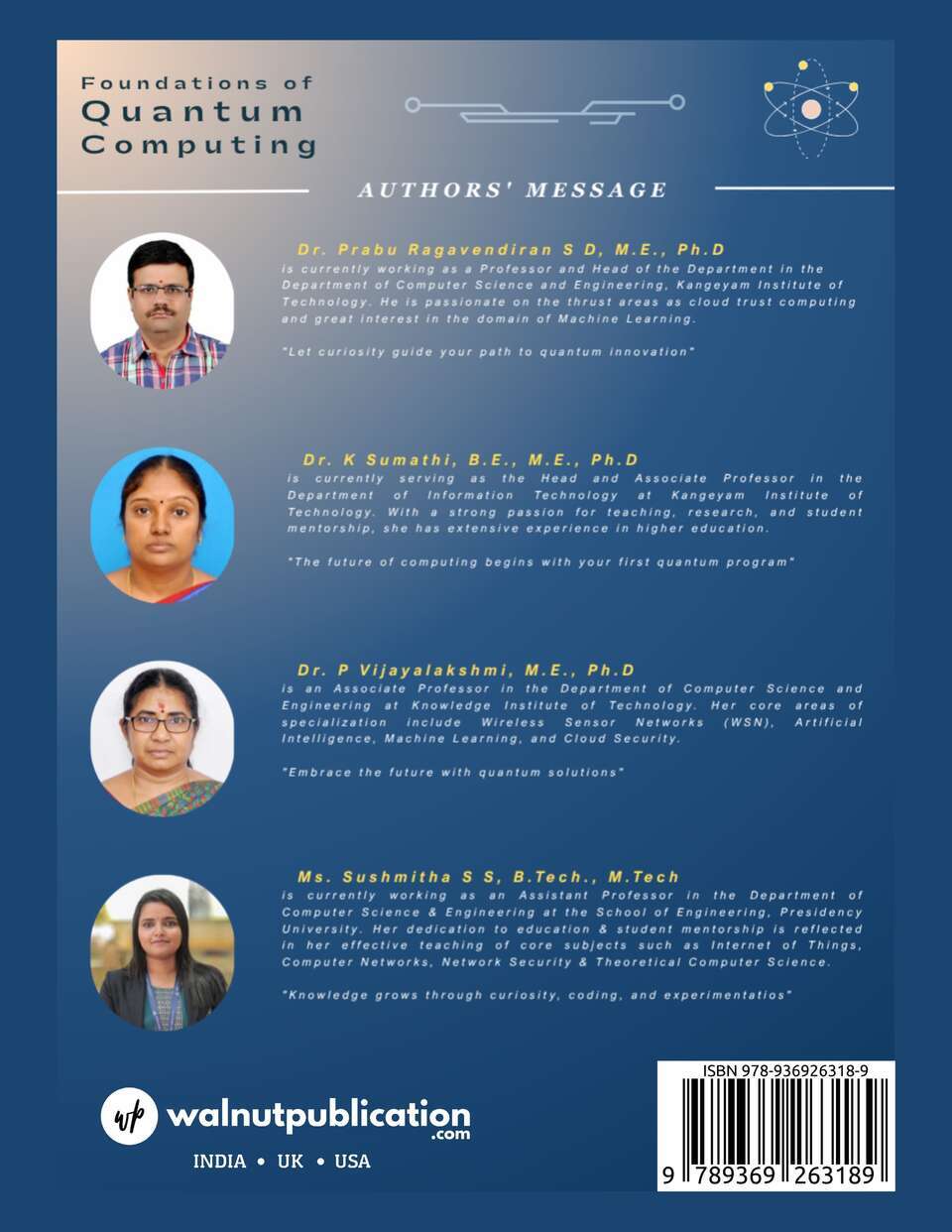 Foundations of Quantum Computing: Theory, Programming, Simulation and Practical Applications - Back Cover