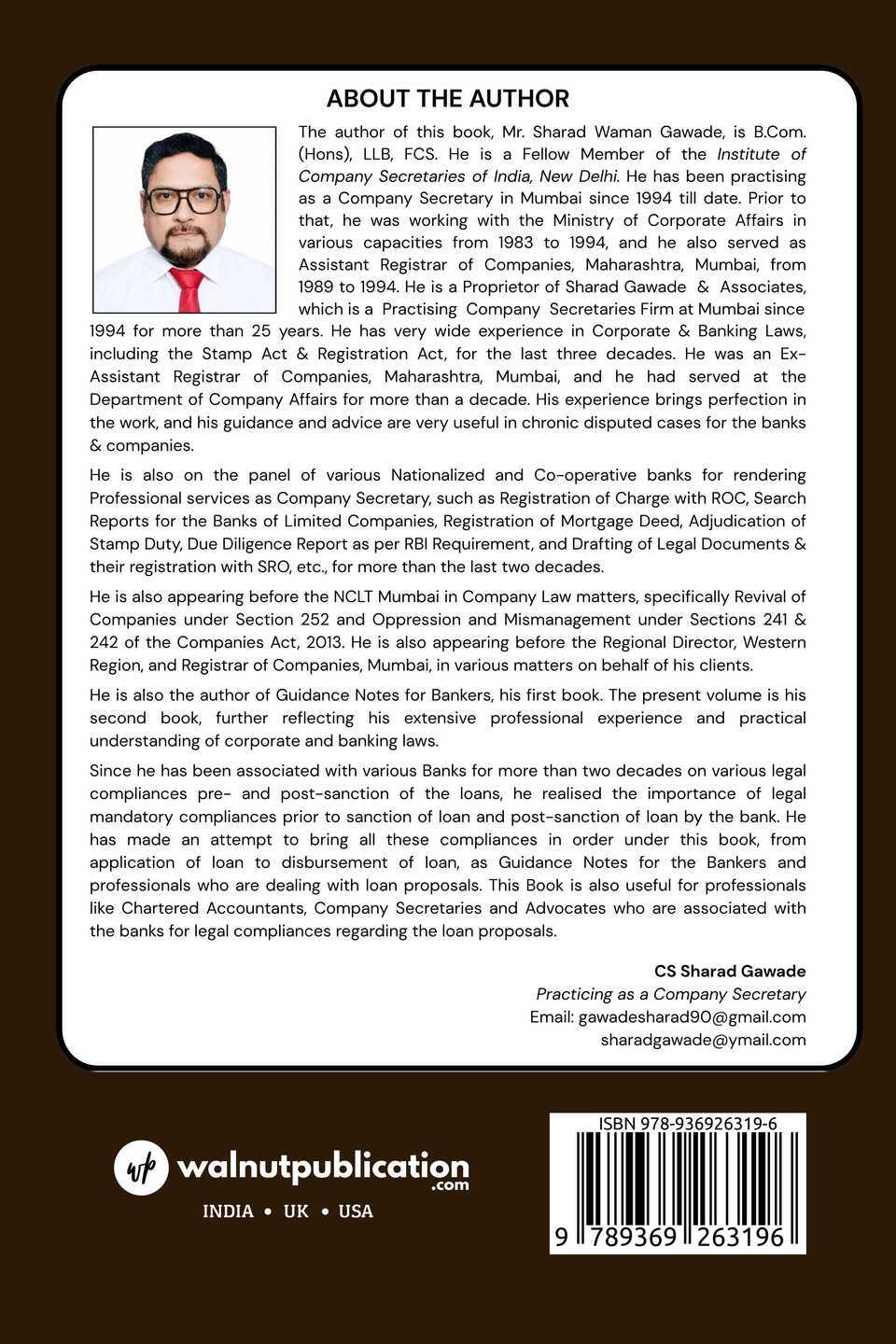 Hand Book on Due Diligence Report: Retail, Corporate and SME - Back Cover
