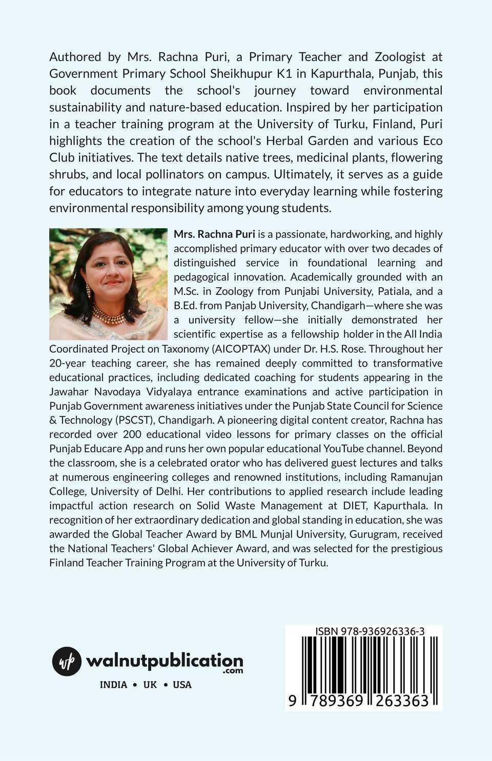 From Turku to Sheikhupur: Bringing Finland’s Nature-Based Learning to a Primary School Classroom - Back Cover