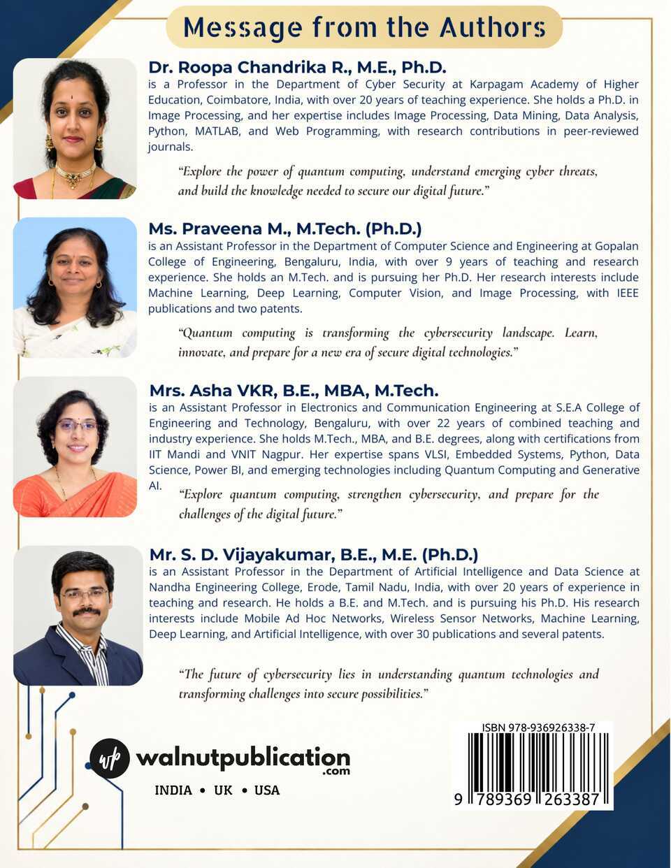 Quantum Computing for Cyber Defense: Practical Hands-On Approach to Quantum Algorithms, Cryptography, and Secure Computing Using Python - Back Cover