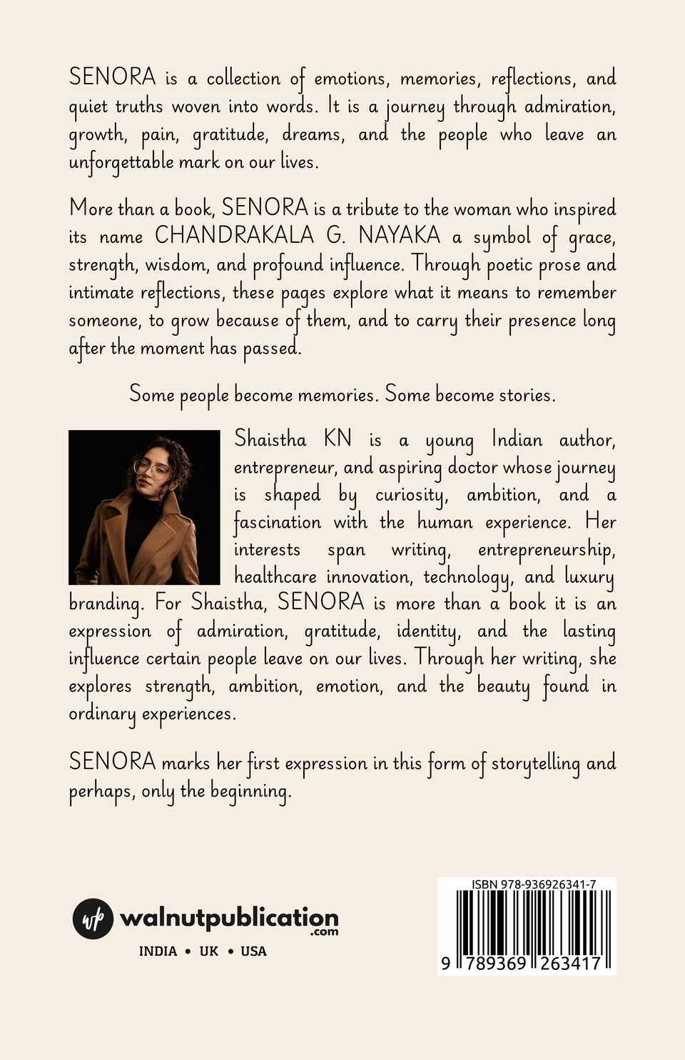 Senora: The Fragrance of Strength and Grace - Back Cover