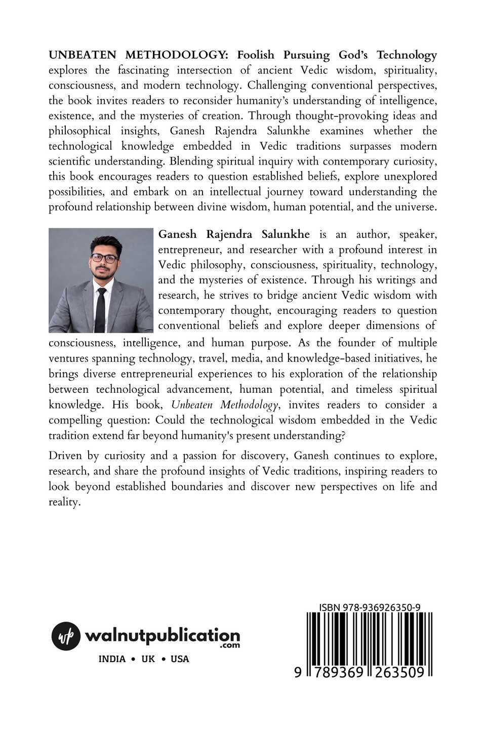 UNBEATEN METHODOLOGY: Foolish Pursuing God’s Technology - Back Cover