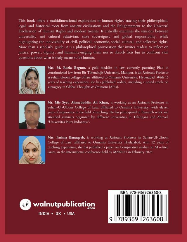 Human Rights Law: Concepts, Conventions, and Commissions - Back Cover
