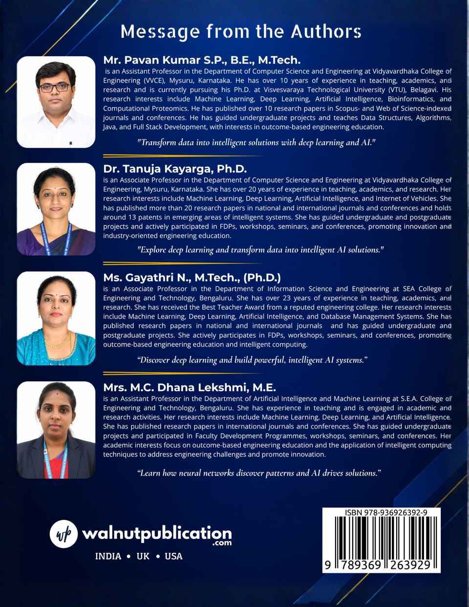 Deep Learning: Advanced Neural Networks and Intelligent AI Applications - Back Cover