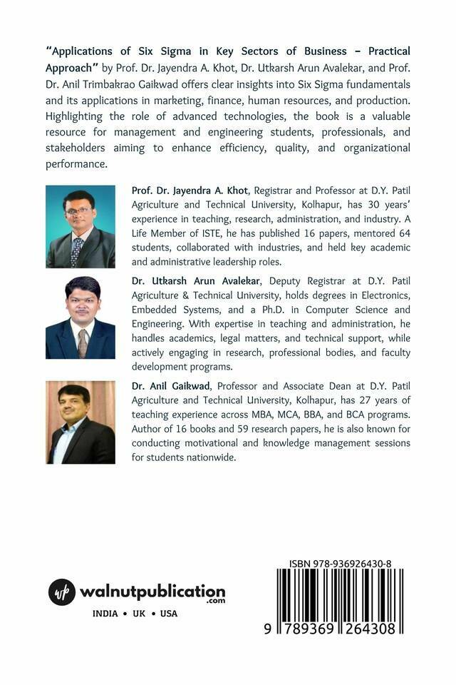 Applications of Six Sigma in Key Sectors of Business - Practical Approach - Back Cover
