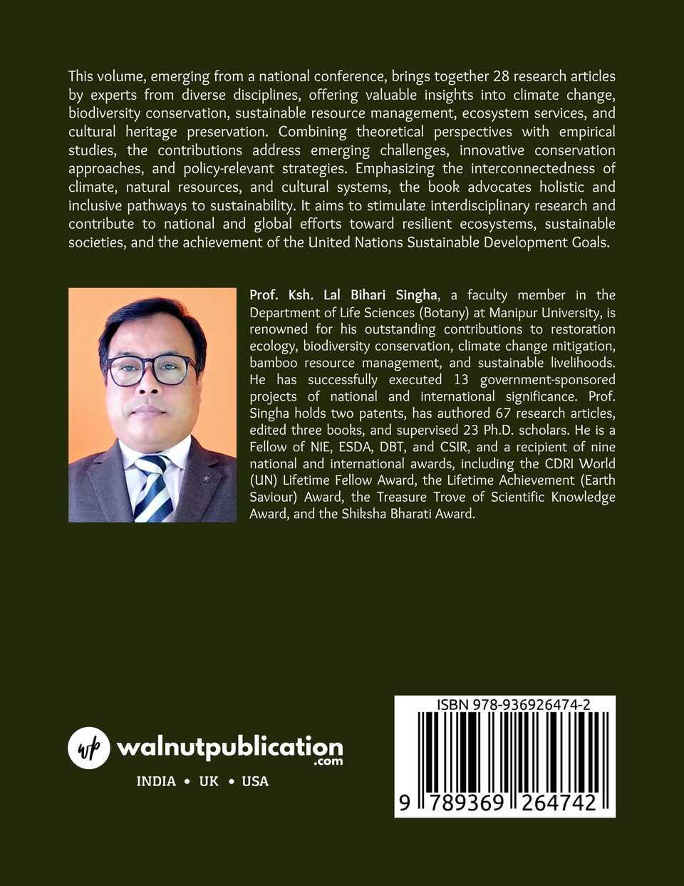 Implications of Climate Change and Conservation of Natural Resources - Back Cover