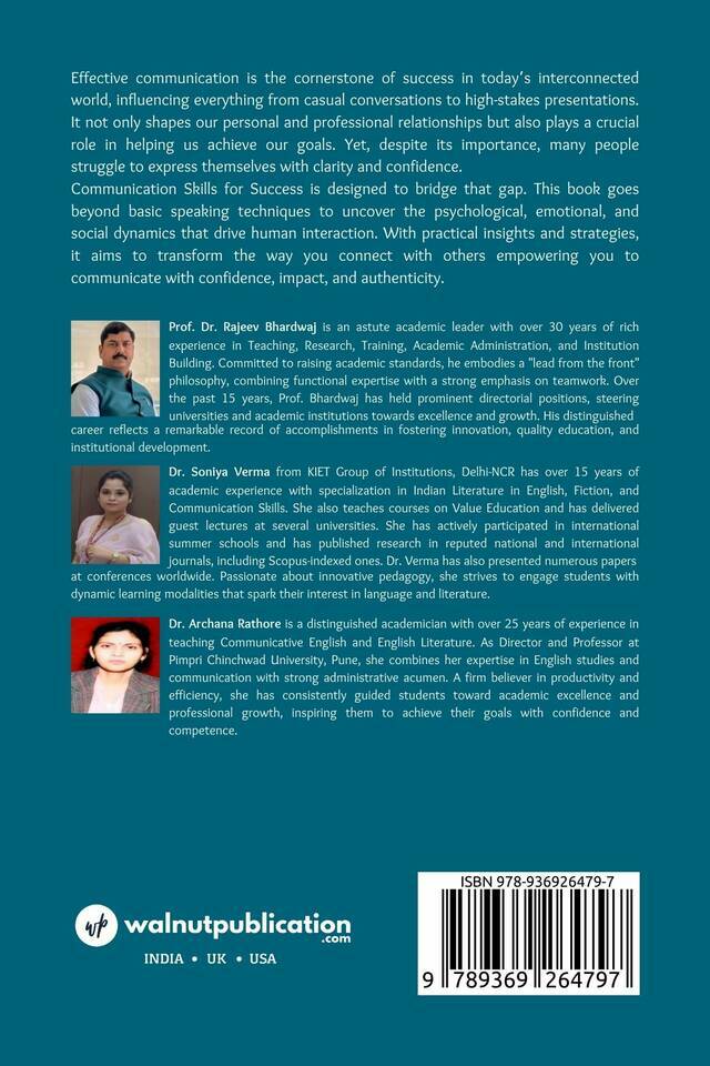 Communication Skills for Success - Back Cover