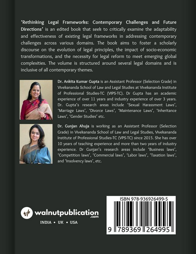 Rethinking Legal Frameworks: Contemporary Challenges and Future Directions - Back Cover
