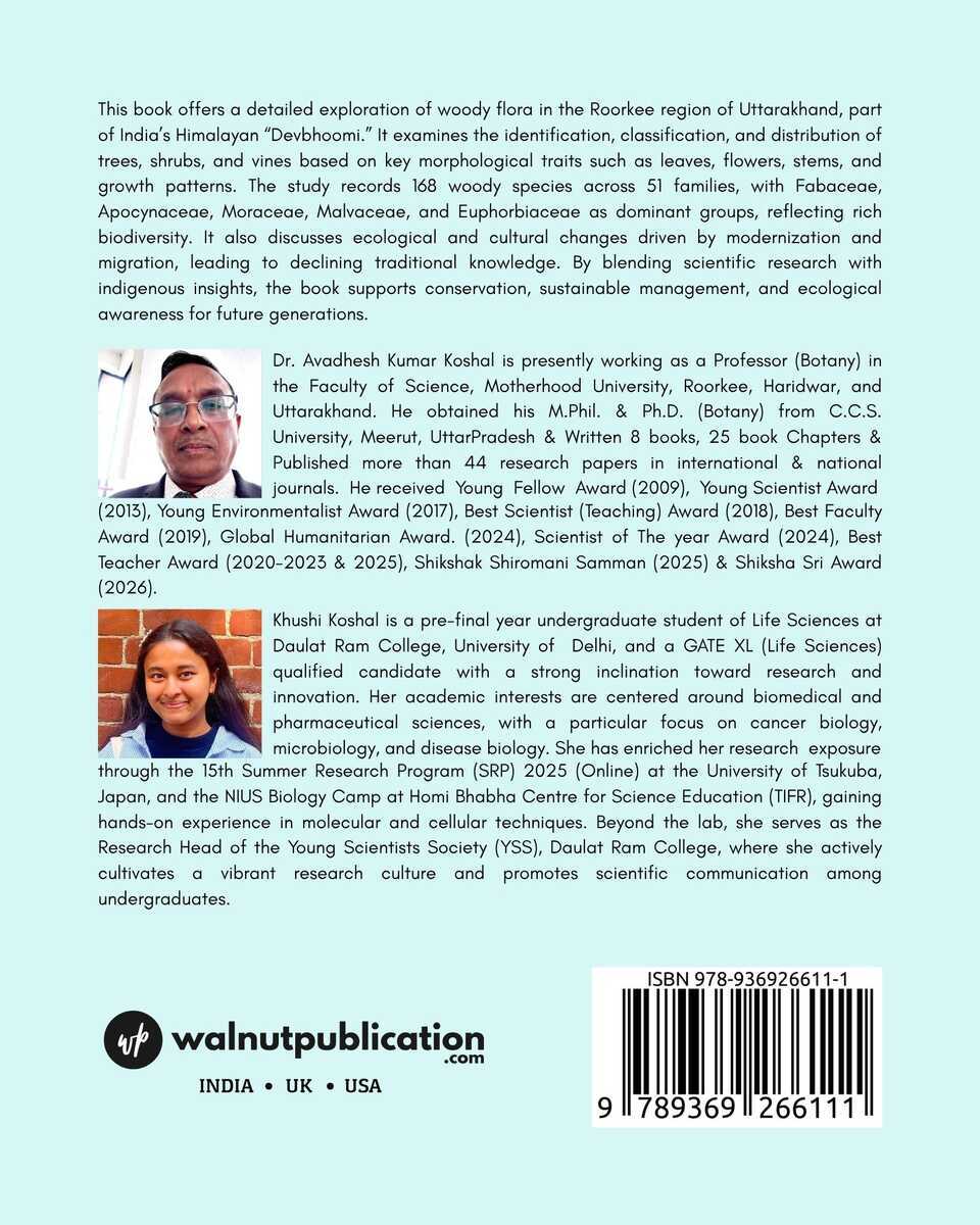 Diversity of Woody Flora in Roorkee Area, Haridwar, Uttarakhand - Back Cover