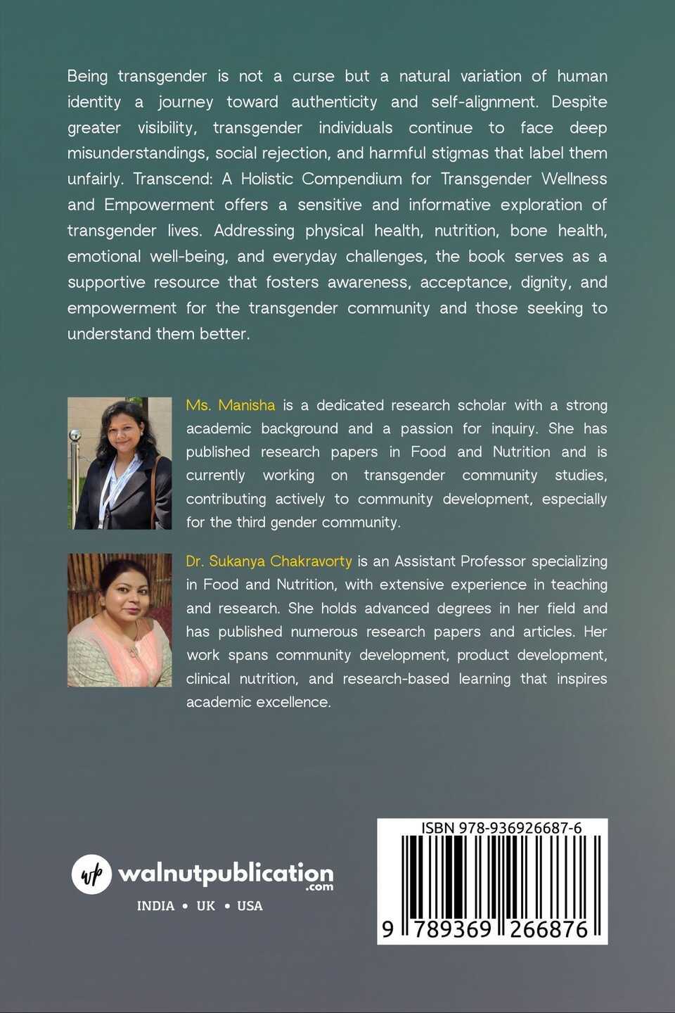 Transcend: A Holistic Compendium for Transgender Wellness and Empowerment - Back Cover