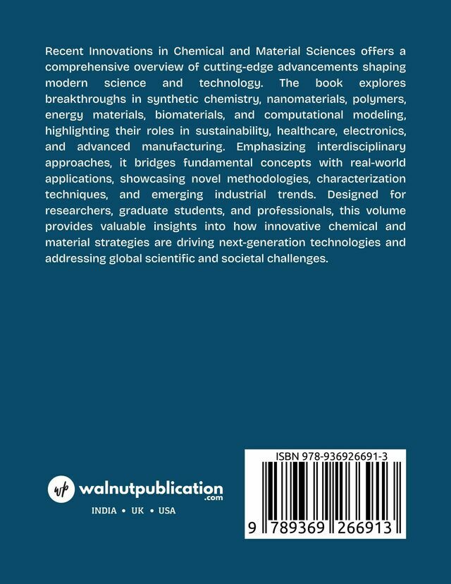 Recent Innovations in Chemical and Material Sciences - Back Cover