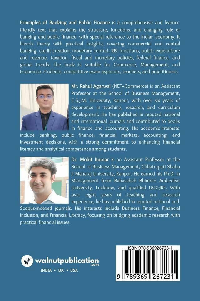 Principles of Banking and Public Finance - Back Cover