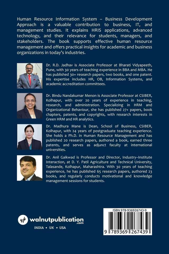 Human Resource Information System - Business Development Approach - Back Cover