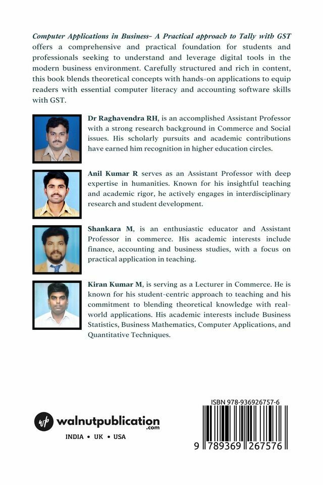 Computer Application in Business: A Practical Approach to Tally with GST - Back Cover
