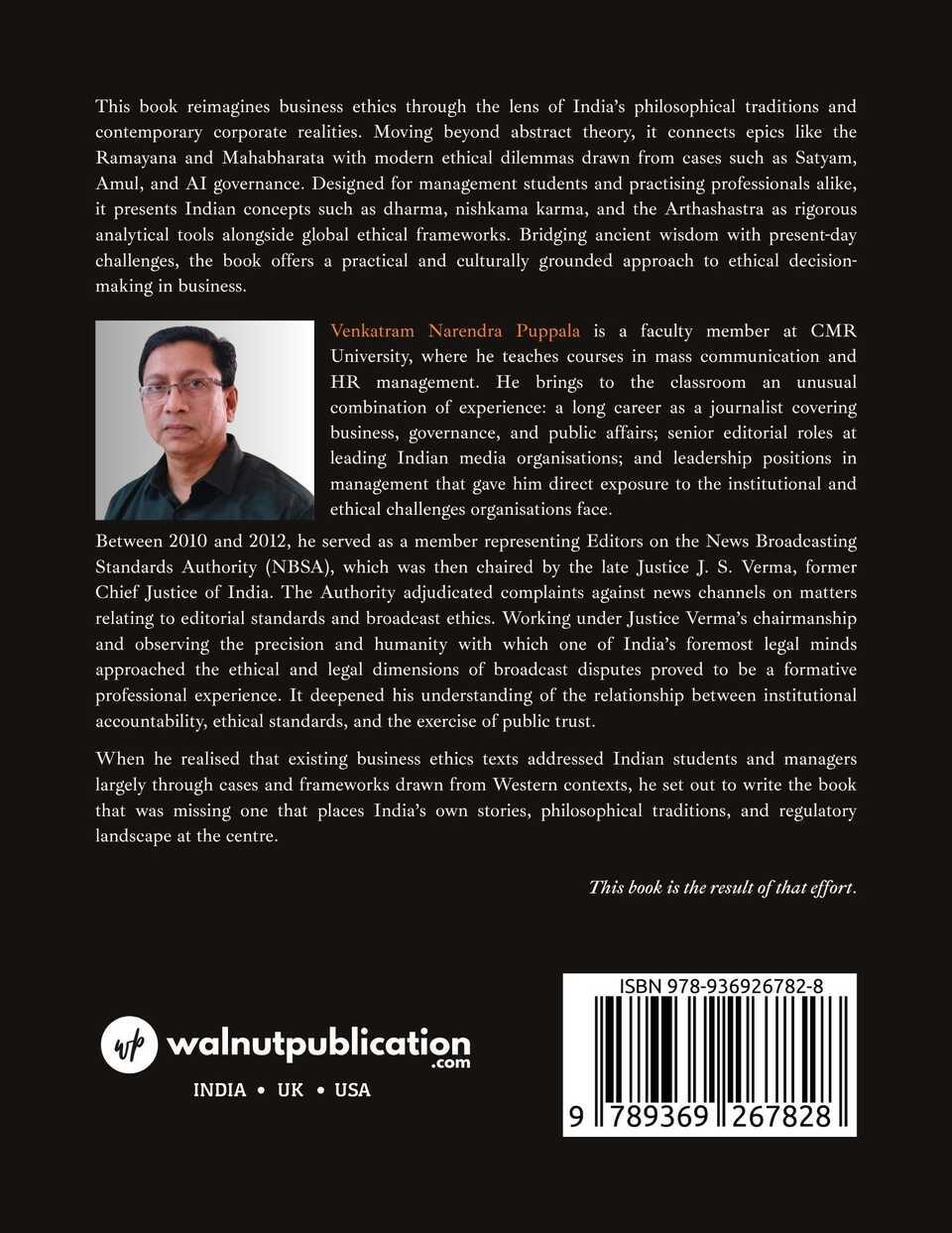 Business Ethics for India: A Handbook of Theory & Practice - Back Cover